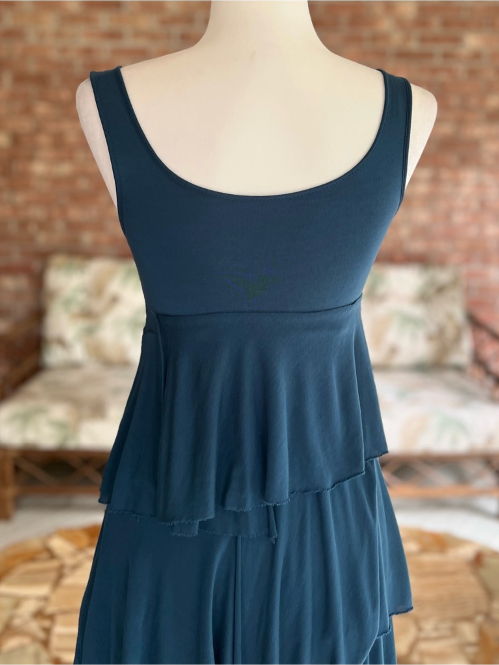 Soft Surroundings Dominique Maxi Dress Blue Layered Tiered Knit Sleeveless XS - Picture 9 of 14